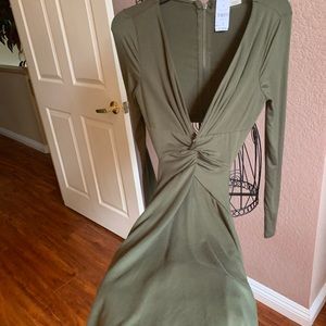 Olive dress open front and back beautiful $50